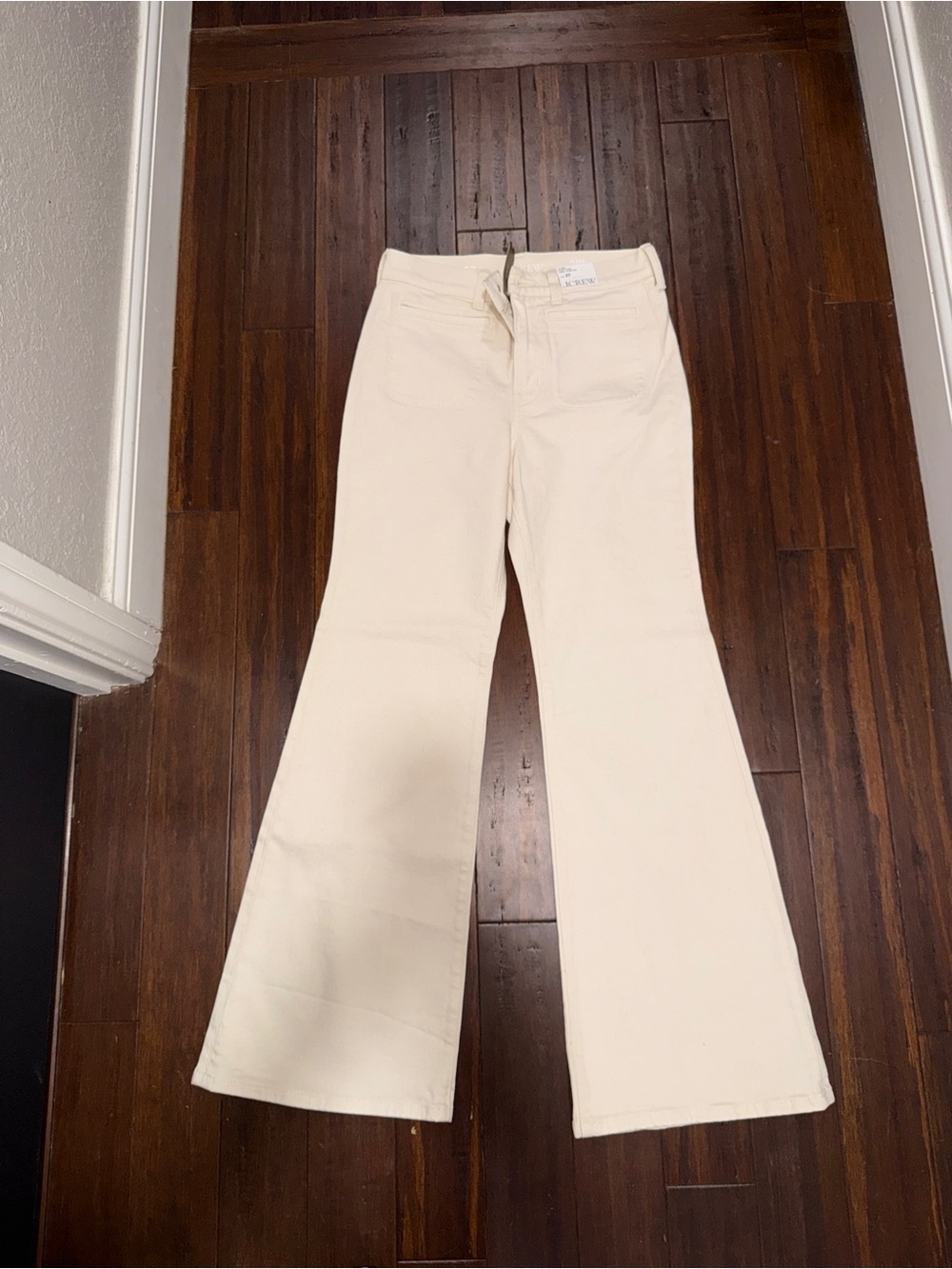 J. Crew Cream Wide-Leg Jeans